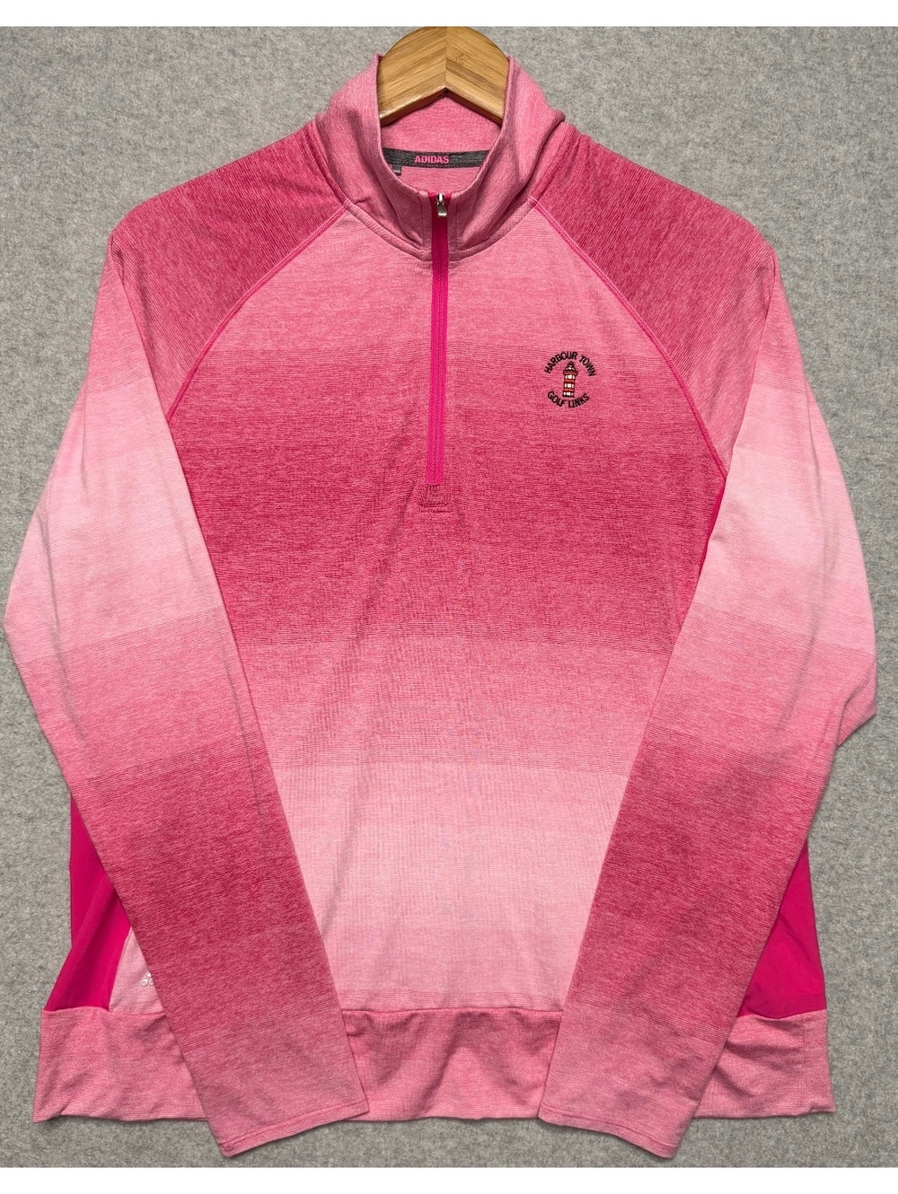 Adidas Golf Womens XL Pink Ombre Quarter Zip Pullover Harbour Town Golf Links